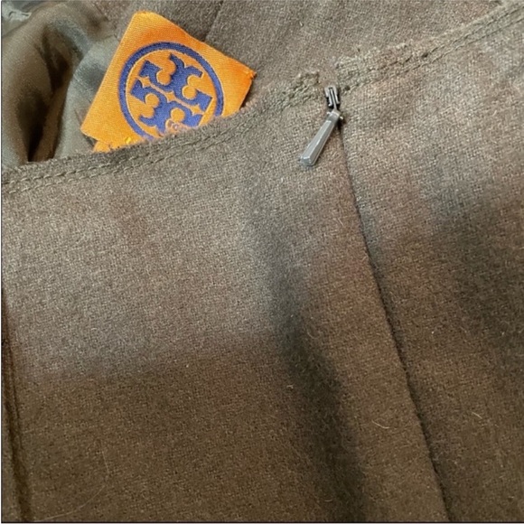 Tory Burch Brown Wool Wide Leg Sailor Button Front Dress Slacks Pants size 2 - Picture 10 of 13